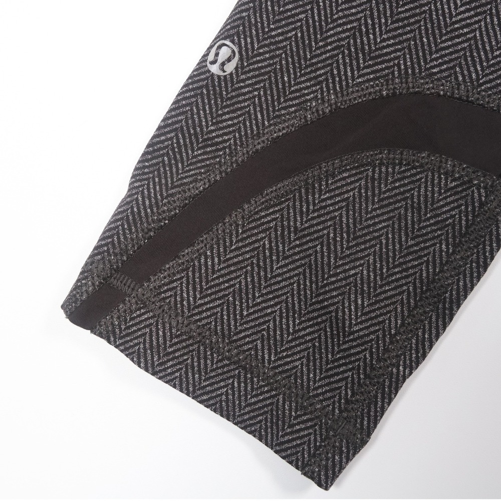 Lululemon Run Inspire Crop II Herringbone Running Leggings Black Size 4